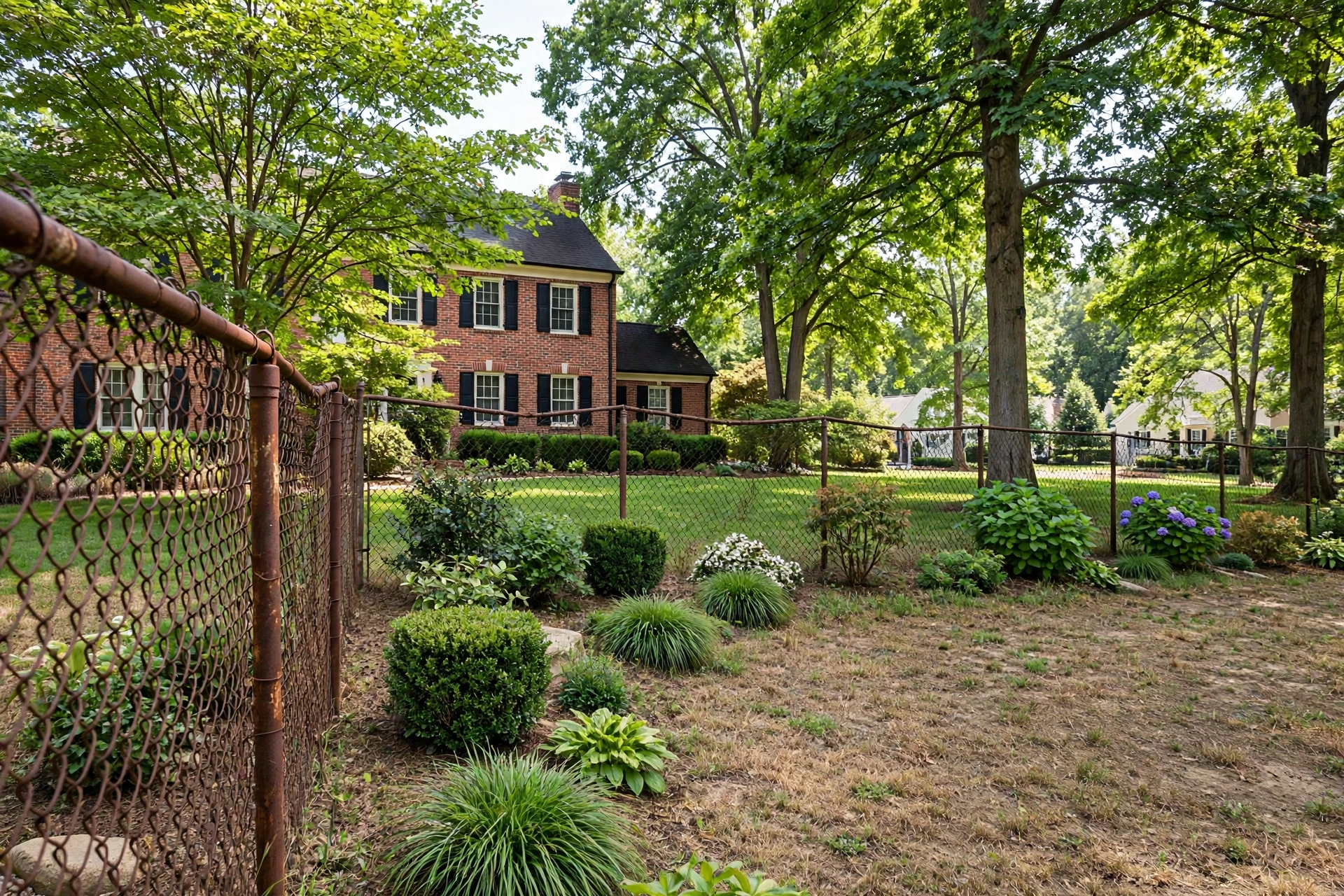 Before photo,  Aluminum Fence Installation in Old Town Bowie, by Bowie Fence Company