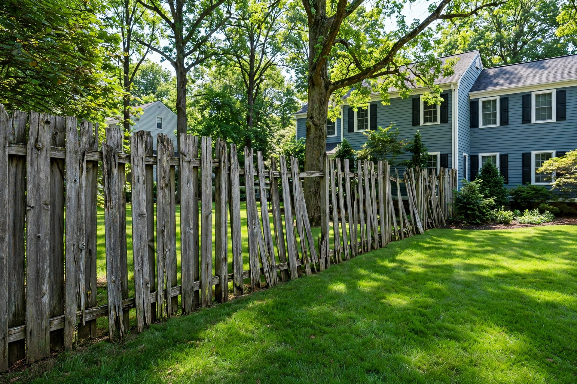 Before photo,  Board On Board Fence Installation in Heather Hills, by Bowie Fence Company