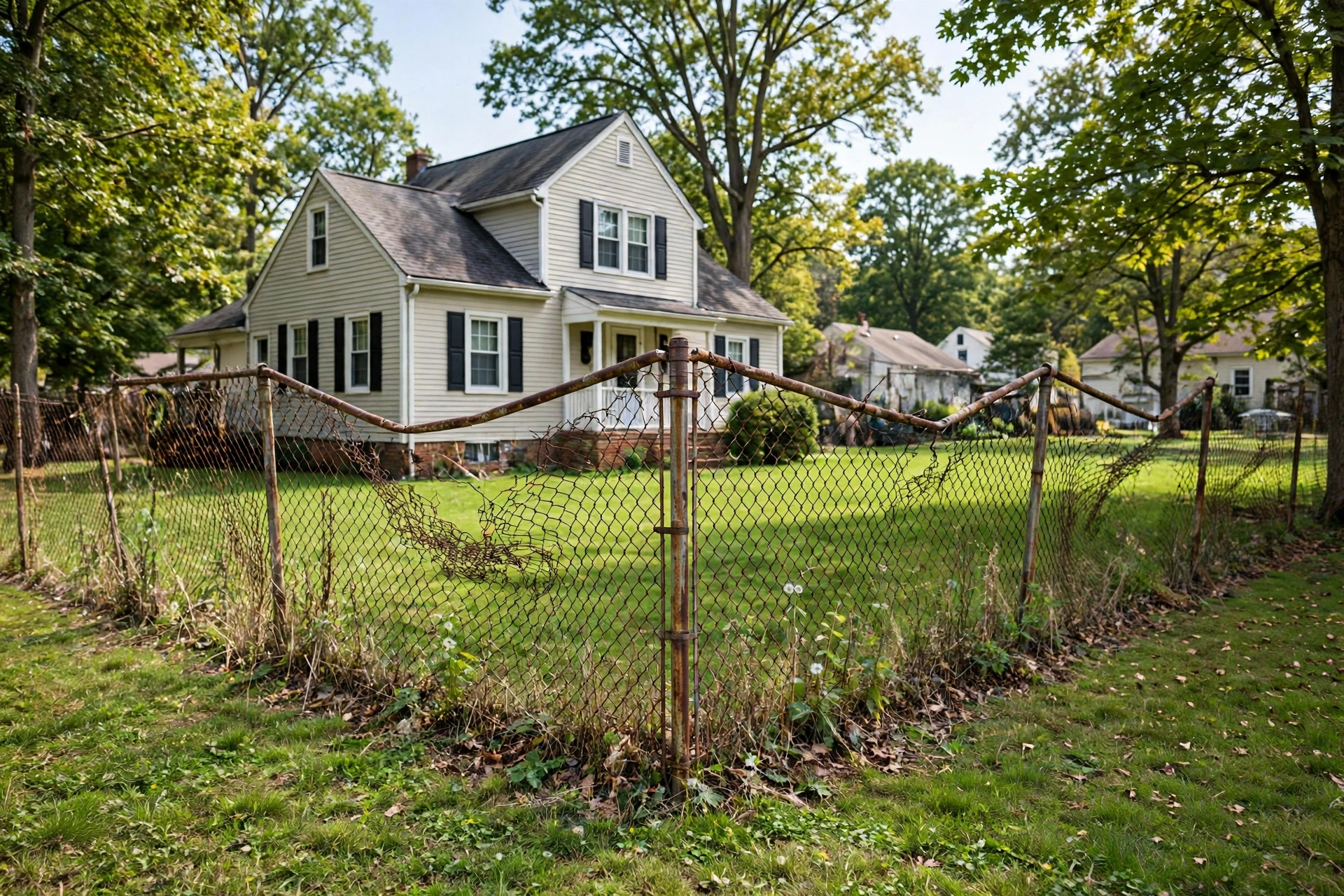 Before photo,  Chain Link Fence Installation in Woodmore, by Bowie Fence Company