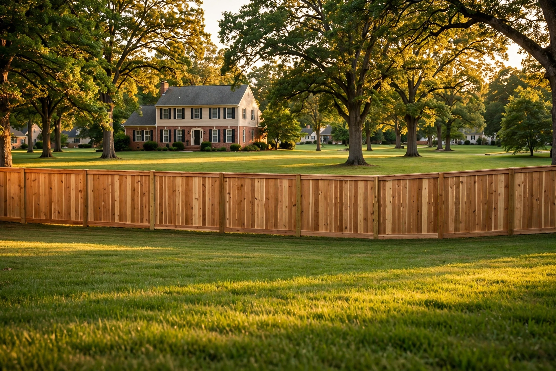 New wood privacy fence around a Bowie, MD yard by Bowie Fence Company