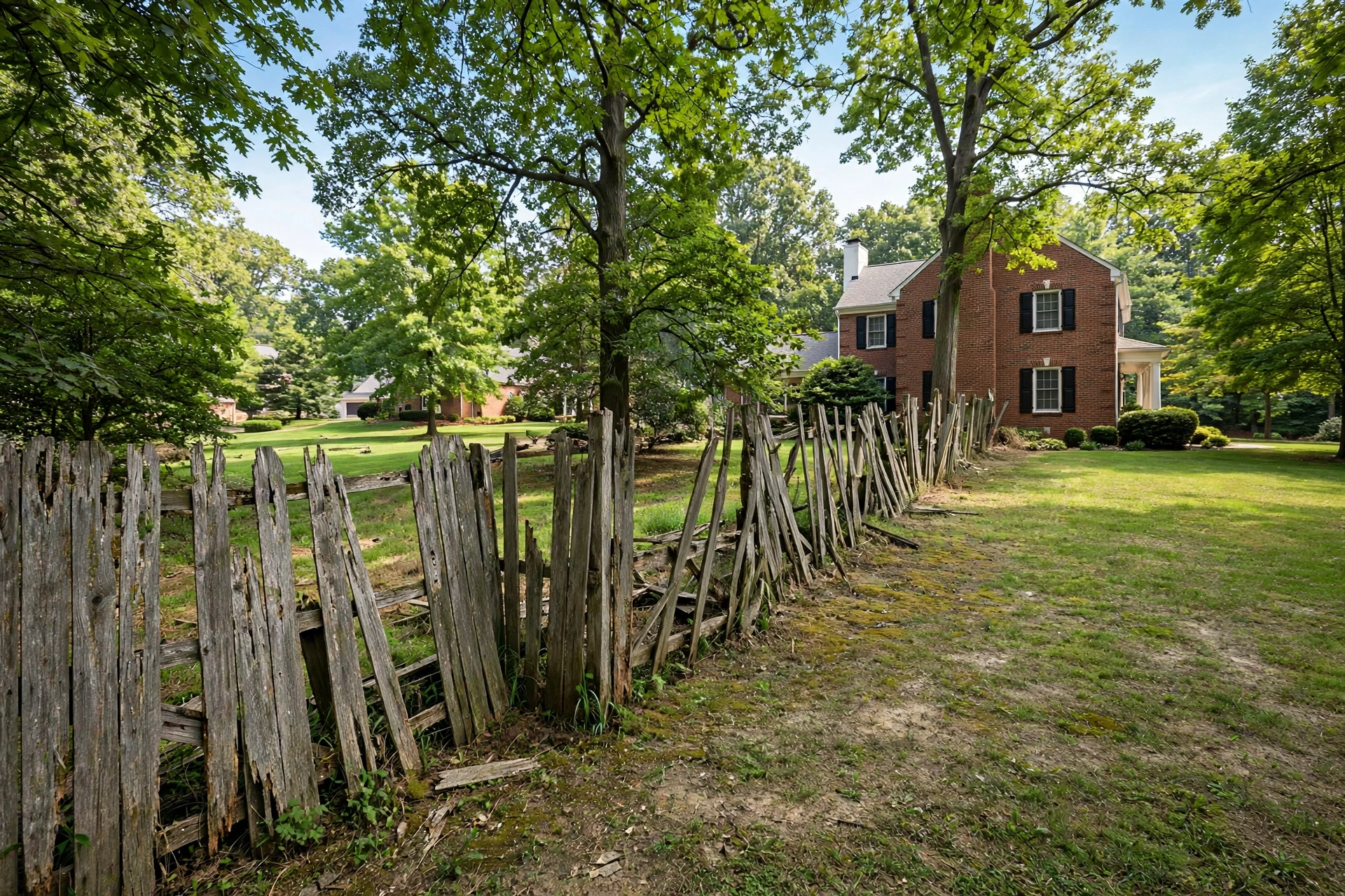 Before photo,  Wood Privacy Fence Installation in Yorktown, by Bowie Fence Company